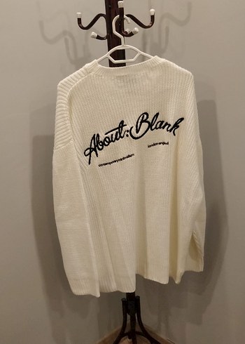 Beyaz Örgü Unisex Basic Kazak - Görsel 3