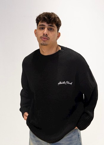 Koton Siyah Oversize Triko Kazak