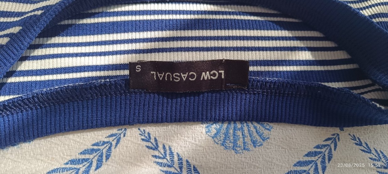 Çizgili Uzun Sıfır Kol Elbise - Görsel 3