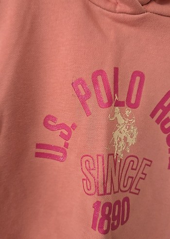 U.S Polo Assn. Kız Çocuk Pembe Kapüşonlu Eşofman Takımı