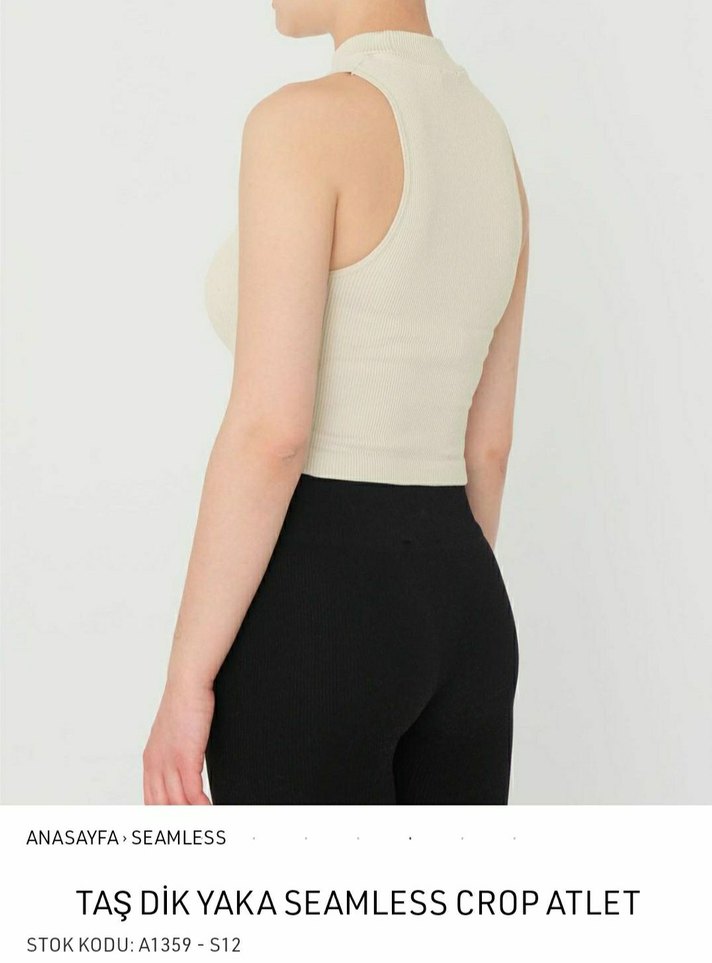 Dik Yaka Crop Atlet - Görsel 4
