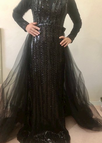 Abiye Uzun Siyah Gotik Drape Abiye Elbise