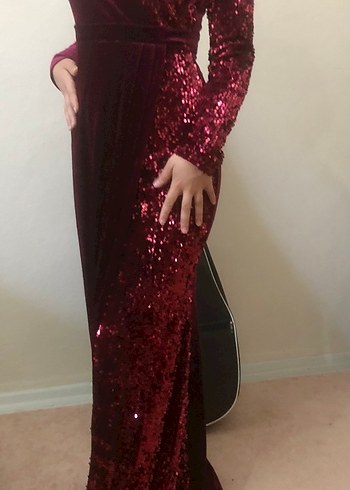 38 Beden bordo Renk Abiye
