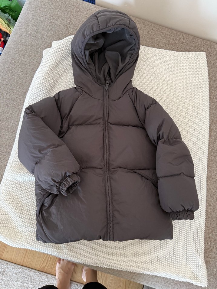 Kapüşonlu Erkek Çocuk Antrasit Şişme Mont - Görsel 2