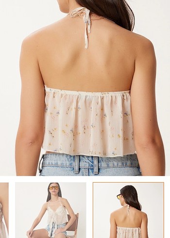 Zara Peri kızı çiçekli tül crop
