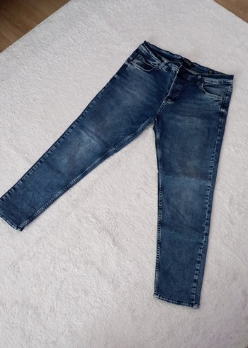 Erkek Lacivert Regular Fit Denim Pantolon