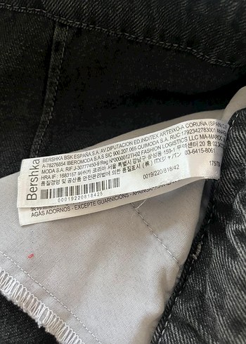 Bershka Bershka Gri Baskılı Fermuarlı Kadın Denim Pantolon
