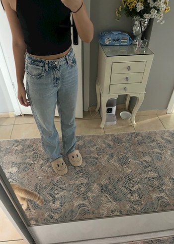 Zara straight fit mavi renk jean - Görsel 5