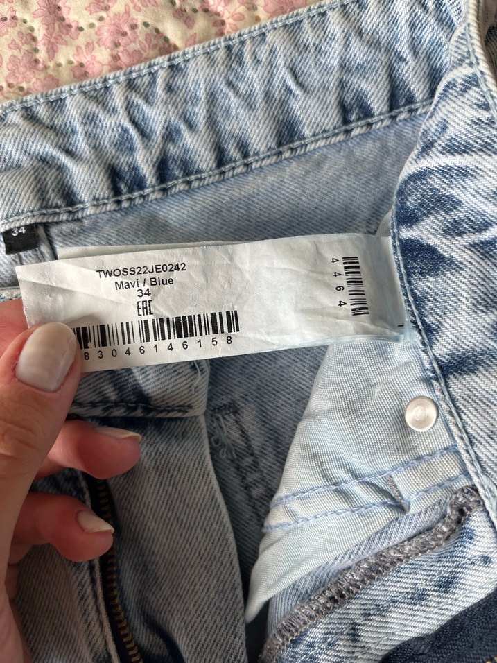 Açık mavi yüksek bel Trendyolmilla wide leg jeans - Görsel 4