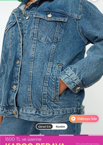 Trendyolmilla Düğmeli Mavi Denim Kadın Ceket - Görsel 5