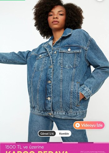 Trendyolmilla Düğmeli Mavi Denim Kadın Ceket - Görsel 4