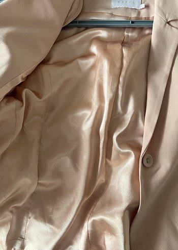 Pudra Pembe Düğmeli Kadın Blazer Ceket - Görsel 4