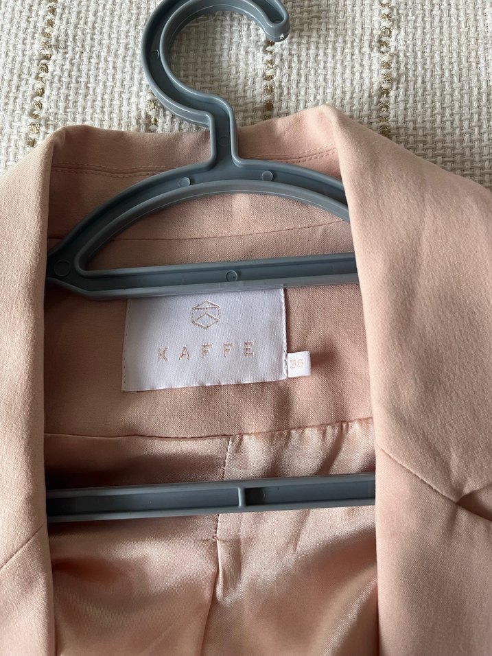 Pudra Pembe Düğmeli Kadın Blazer Ceket - Görsel 3