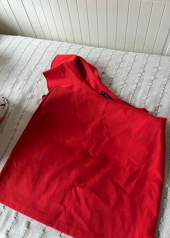 Kırmızı Tek Omuzlu Elbise - Görsel 2