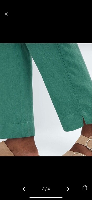 m Beden yeşil Renk Oysho keten karisimli pantolon