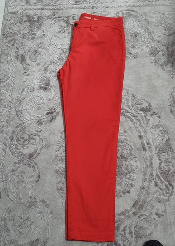 Kadın Kırmızı Midi Kumaş Pantolon - Görsel 2