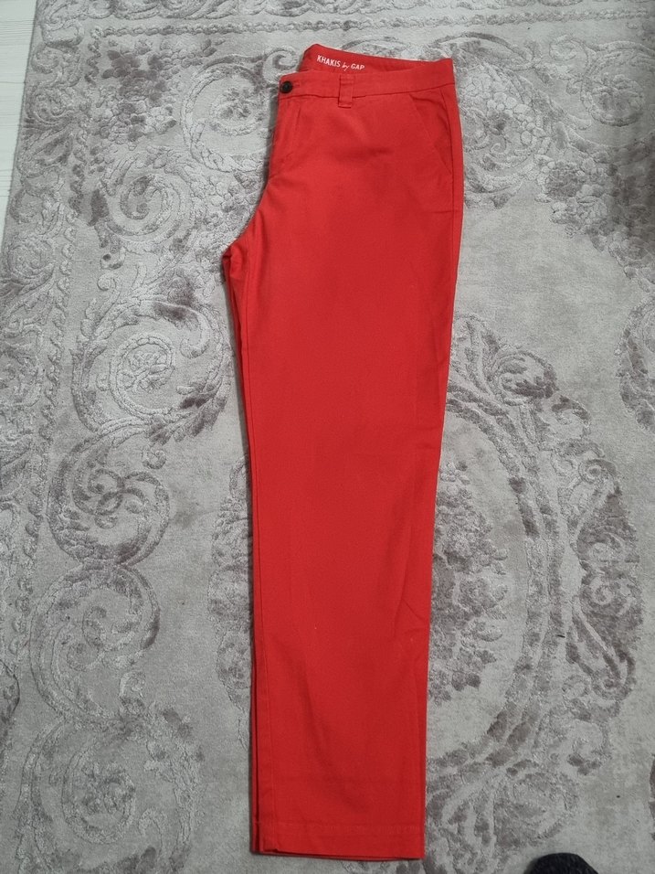 Kadın Kırmızı Midi Kumaş Pantolon - Görsel 2