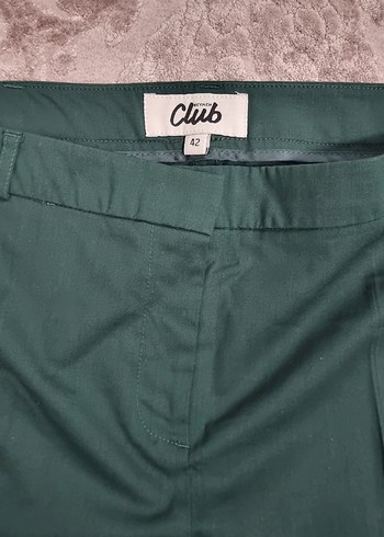 Kadın Yeşil Kumaş Normal Kesim Pantolon - Görsel 3