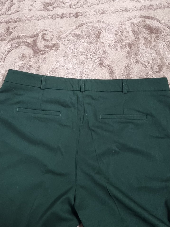 Kadın Yeşil Kumaş Normal Kesim Pantolon - Görsel 4