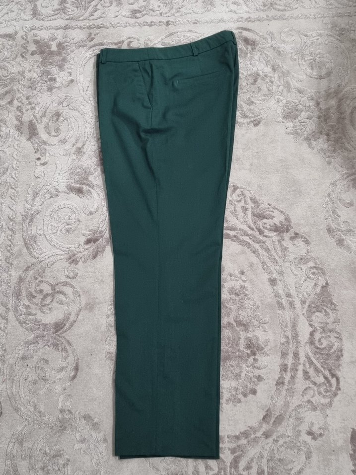 Kadın Yeşil Kumaş Normal Kesim Pantolon - Görsel 2