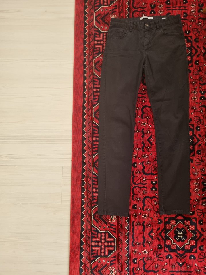 Kadın Siyah Kumaş Kemerli Pantolon - Görsel 2