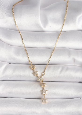 Accessorize Altın Renkli Yıldızlı Zincir Kolye