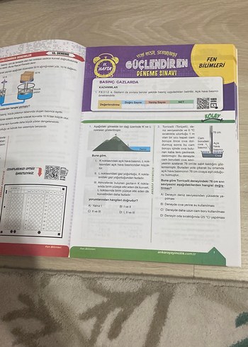 Beden 8. Sınıf Fen Bilimleri 32 Haftalık Kazanım Denemeleri