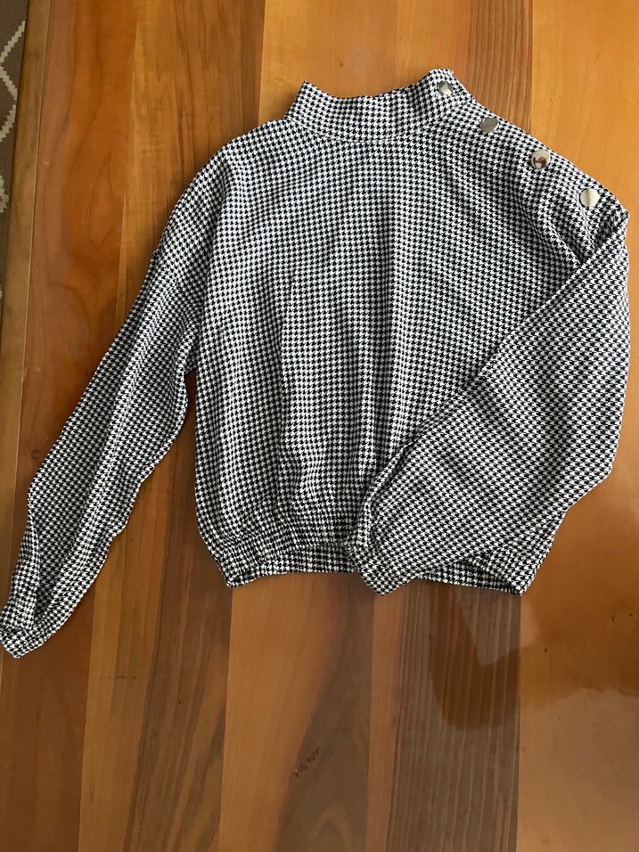 Gri  Düğmeli Bluz koton marka bluz - Görsel 2