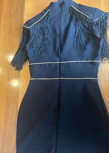 Siyah Püsküllü  Abiye Elbise - Görsel 8