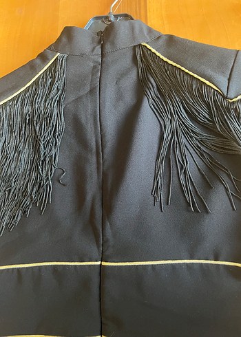 Siyah Püsküllü  Abiye Elbise - Görsel 5