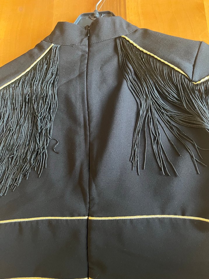 Siyah Püsküllü  Abiye Elbise - Görsel 5