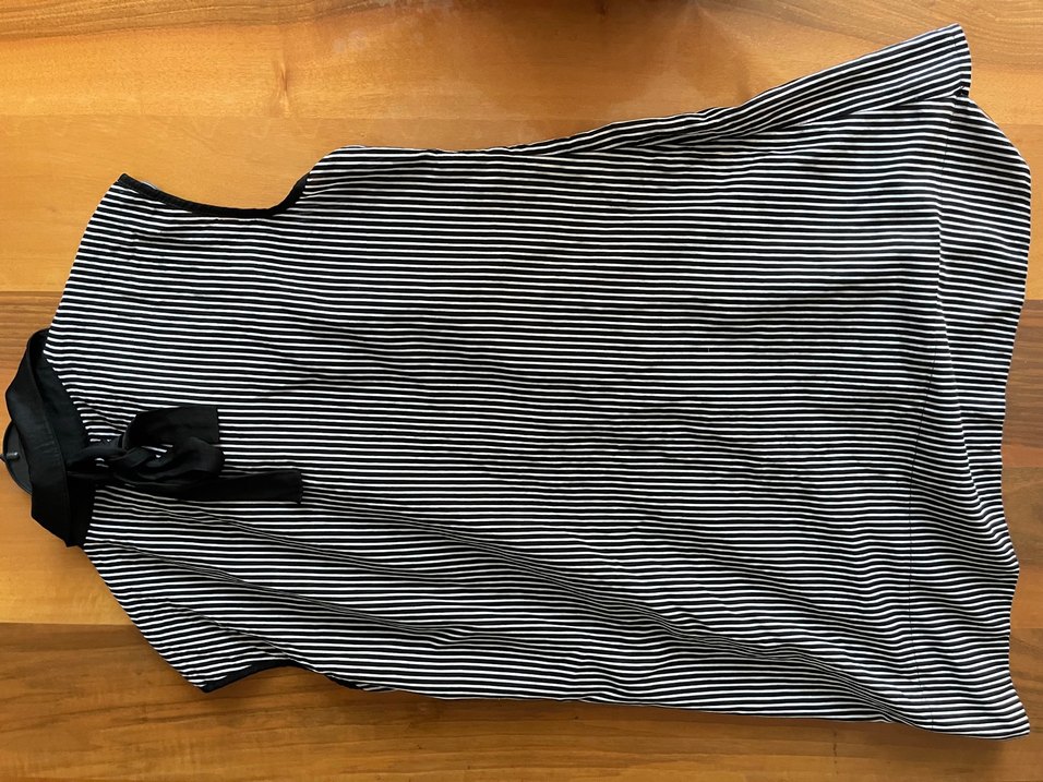 Adil ışık marka Düğmeli Çizgili Siyah beyaz Kolsuz Kadın Gömlek - Görsel 5