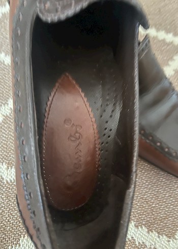 Kahverengi Deri Klasik Kadın Topuklu Ayakkabı - Görsel 6