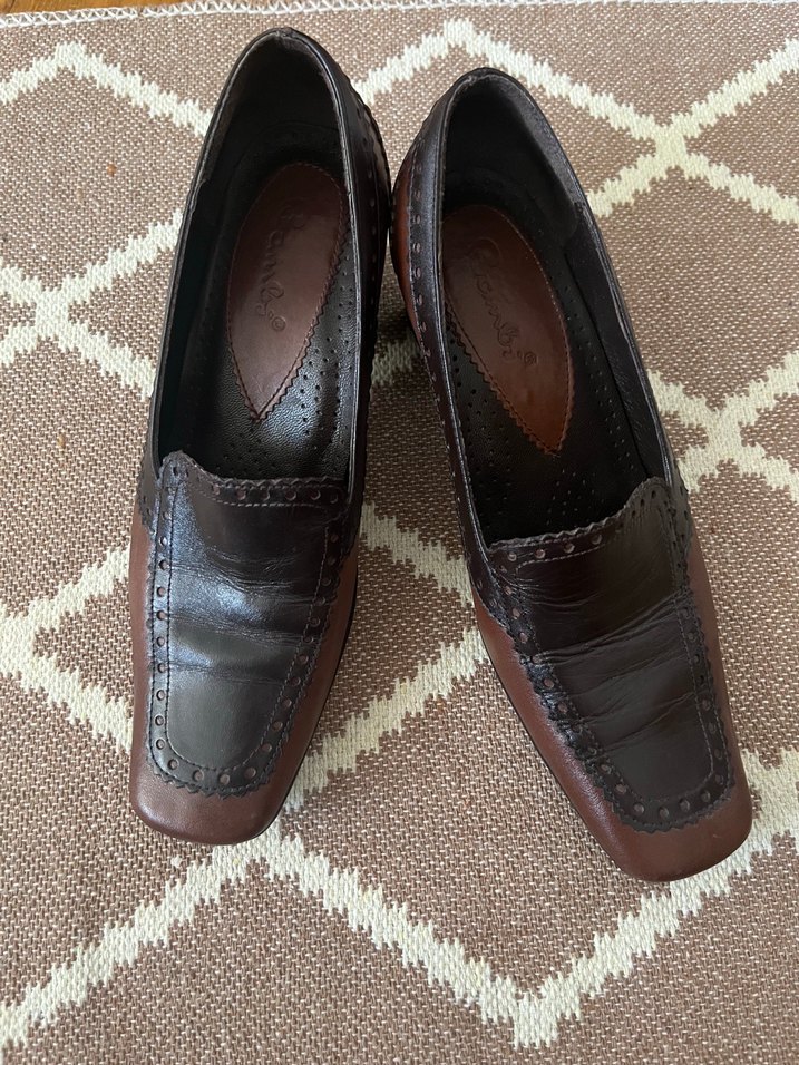 Kahverengi Deri Klasik Kadın Topuklu Ayakkabı - Görsel 3