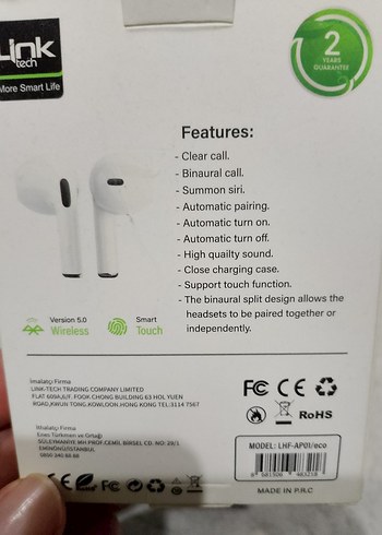 Link AP01 Beyaz Kablosuz Kulaklık - Görsel 3