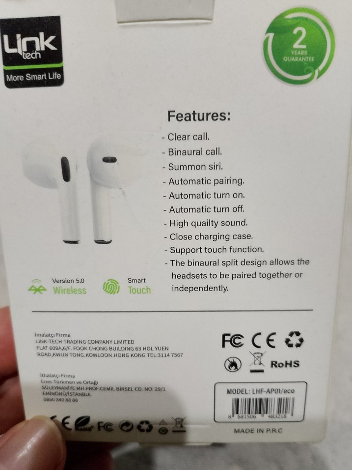 Link AP01 Beyaz Kablosuz Kulaklık - Görsel 3