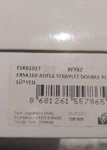 Beyaz Straplez Mini Sütyen Adela Eros - Görsel 4