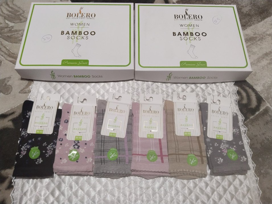 Kız Çocuk Gri Pamuklu Desenli Çorap - Görsel 2