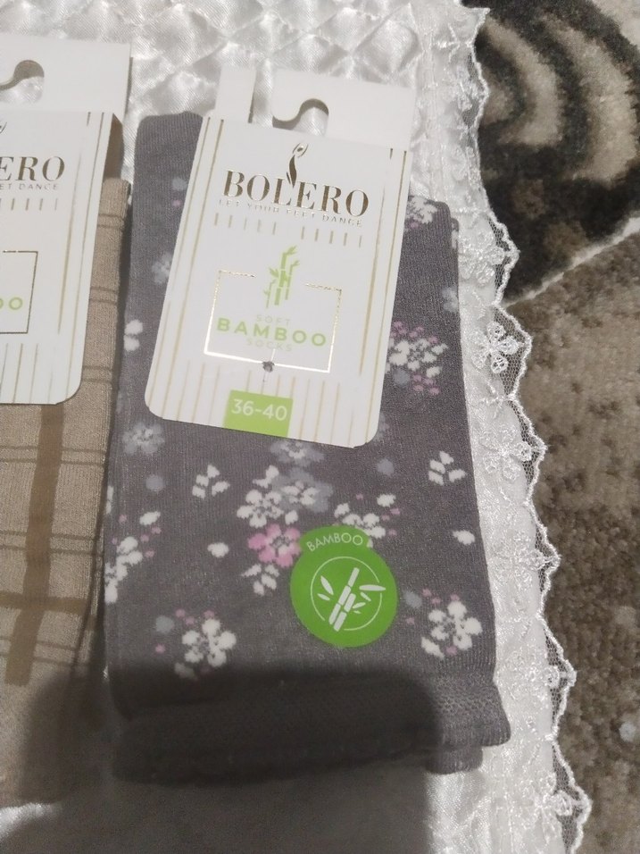 Kız Çocuk Gri Pamuklu Desenli Çorap - Görsel 3