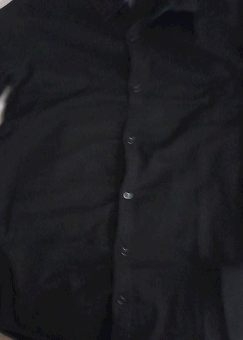 Siyah Erkek Keten Gömlek - Görsel 2