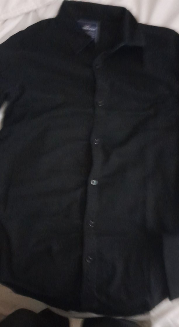 Siyah Erkek Keten Gömlek - Görsel 2