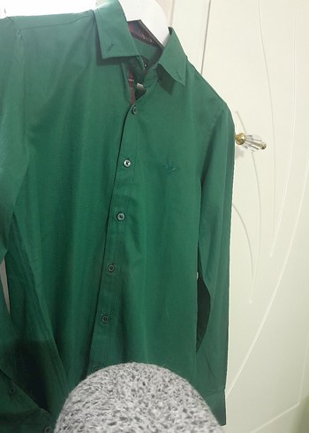 Düğmeli Yeşil Uzun Kollu Erkek Gömlek tudors marka - Görsel 2