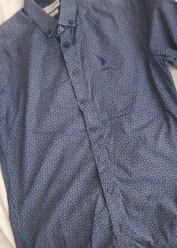 Düğmeli Mavi Erkek Gömlek - Görsel 3