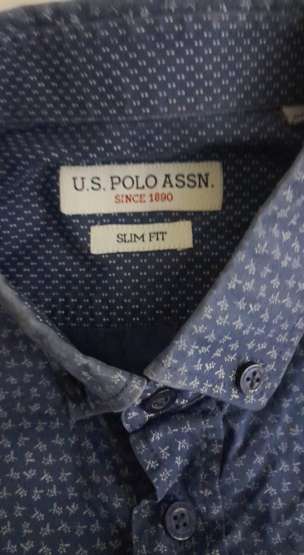 Düğmeli Mavi Erkek Gömlek - Görsel 2