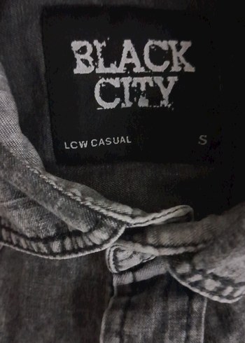 Gri Denim Kısa Kollu Düğmeli Erkek Gömlek - Görsel 2