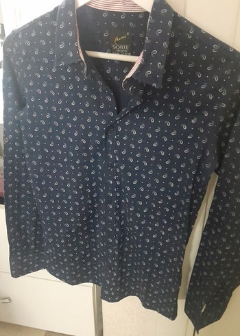 Düğmeli Lacivert Erkek Gömlek - Görsel 2