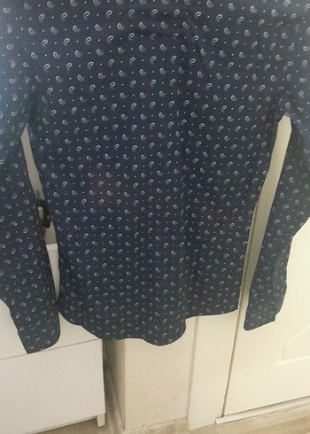 Düğmeli Lacivert Erkek Gömlek - Görsel 3