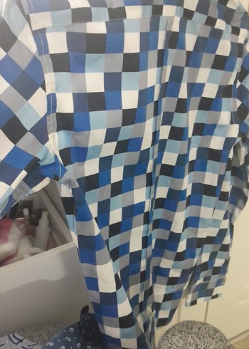 Mavi Kareli Uzun Kollu Erkek Gömlek - Görsel 3