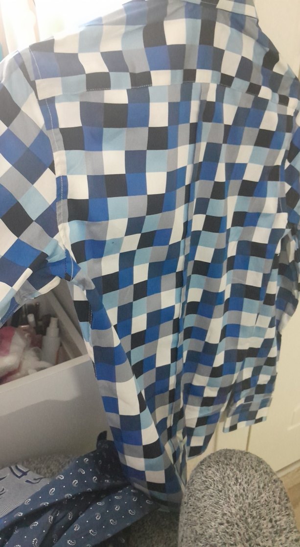 Mavi Kareli Uzun Kollu Erkek Gömlek - Görsel 3