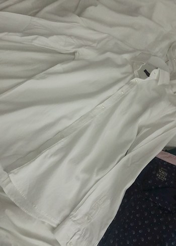 Düğmeli Beyaz  Erkek Gömlek - Görsel 2